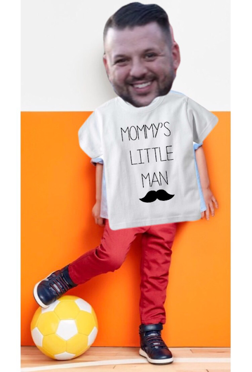 Mr. Jago wears the “mommy’s little man” shirt to work. Last week when he won the shirt in tug of war it was one of his proudest moments.