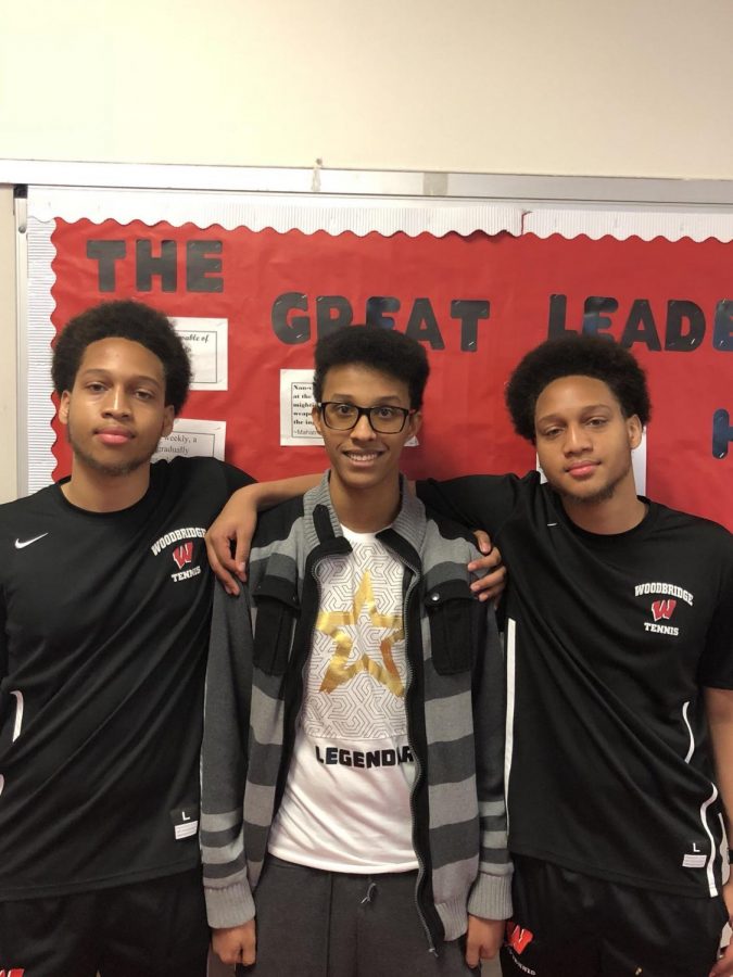 Seniors, Miles George, Gebran Abdulhai, and Malik George (Left to Right) smile after receiving Ivy League acceptance letters. The George brothers were accepted by Harvard and Gebran was accepted into University of Pennsylvania. 