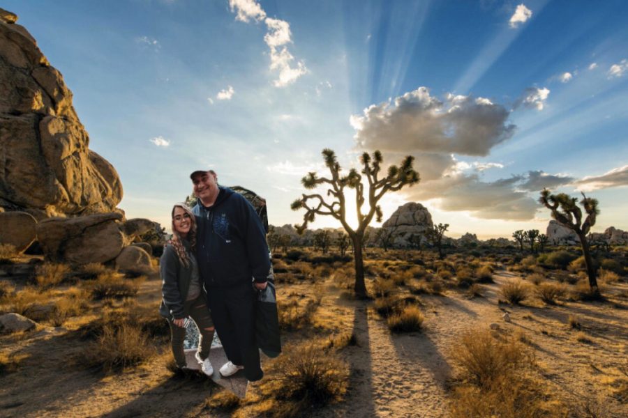 Mr.P and 3year Club Member, Lilly Mangual, in front of Joshua Tree. Due to the trip, emissions have went down 98%.