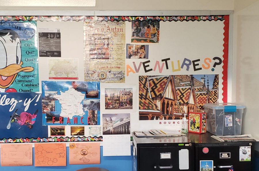  The wall is currently being renewed with new posters promoting travel.Madame Zeitz and Madame Williams wall also include various types of art, historical places, and vocabulary. 