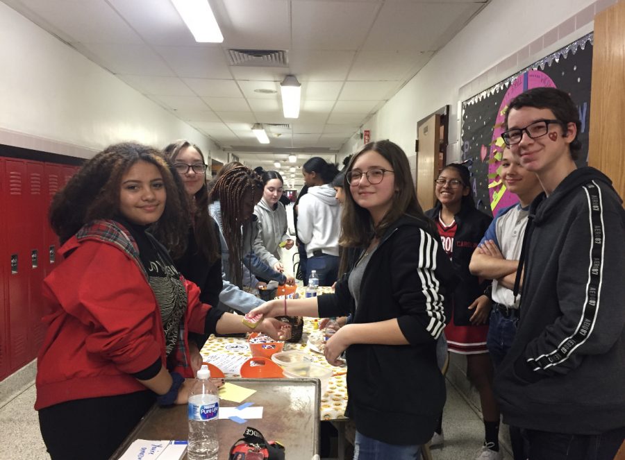 Peace Week activities taking place during lunch. 