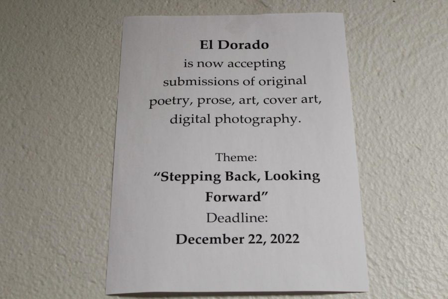 A flyer in Woodbridge High School shows information regarding El Dorado submissions.