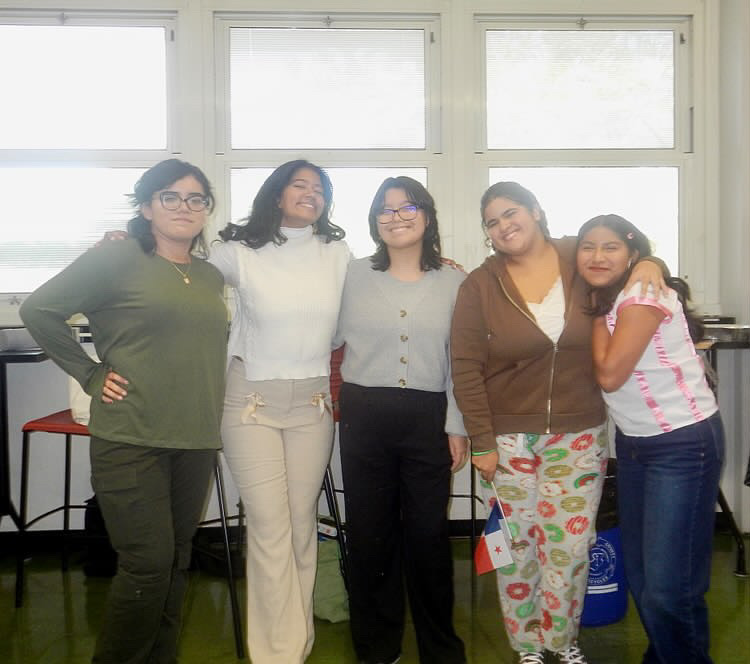 The officers of the Hispanic Culture Club. (L-R) Cecilia, Angelise, Camilla, Freddie, Brenda