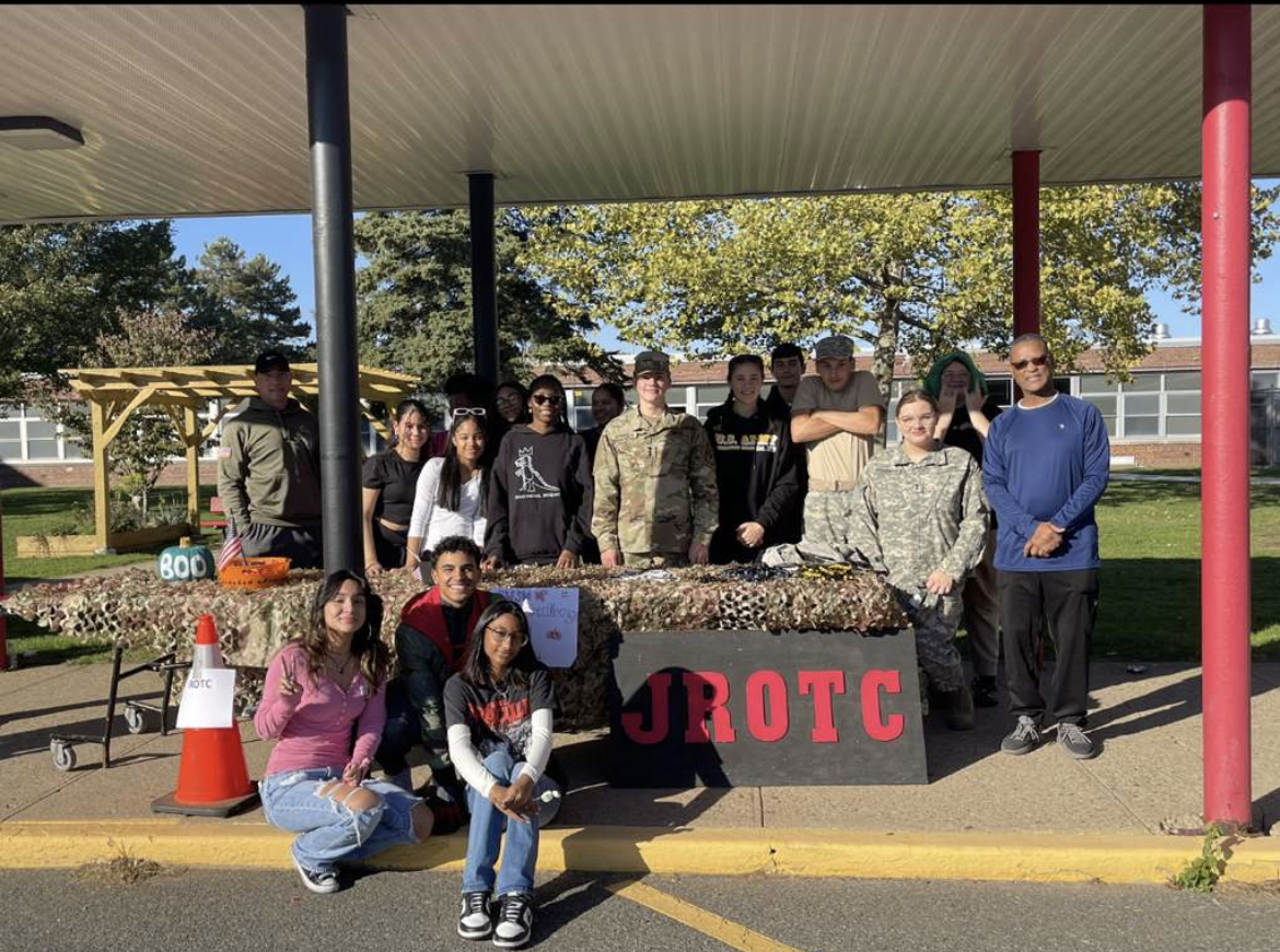 The Woodbridge High School JROTCs booth at the 2022 Trunk or Treat.
