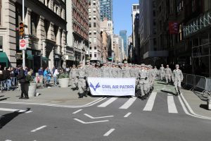 The Civil Air Patrol marching down NYC with around 200 cadets.