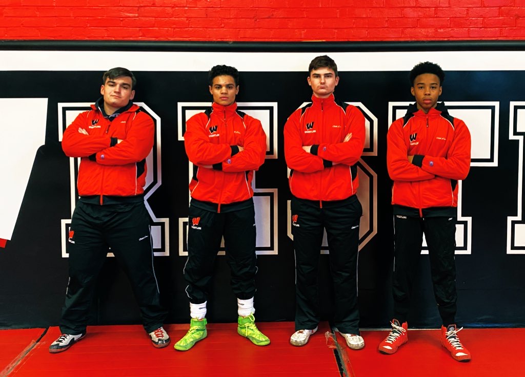 The captains of this years wrestling team. (From L-R: Mario Carbonaro, Felix Medina Rodriguez, Tyler Boelhower, Andrew Roy)