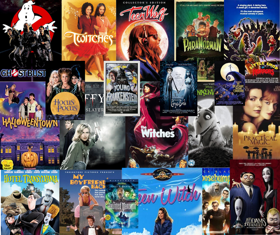 A picture of a whole bunch of classic Halloween movies